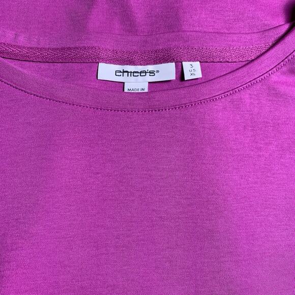 Chico's Top Women's Size 3 (XL) Tie Front Kalmia Dolman Sleeve Fun Tropical NWT - Picture 4 of 7